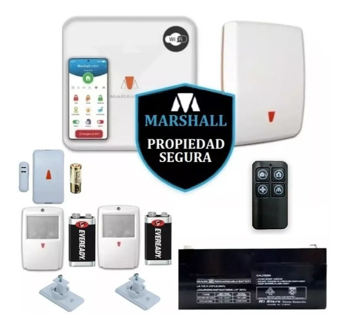 Kit Alarma Domiciliaria Inalambrica Marshall Ip Wificompleta