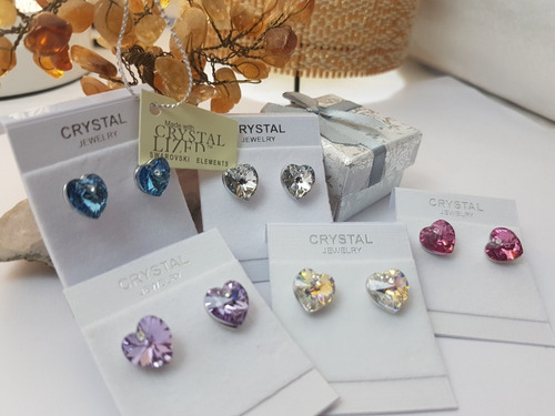 Aros Corazón Cristal