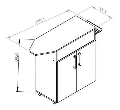 Mueble Tabla Planchar 110cm Organizador 2 Puertas Y Estantes