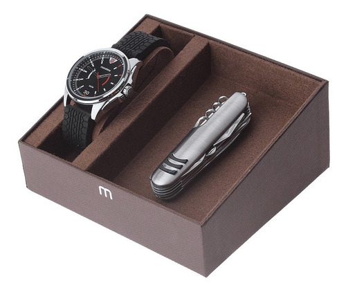 Imagem 2 de 7 de Kit Relógio Mondaine Masculino Preto Com Canivete 11 Funções