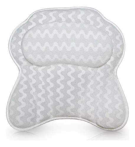 Lujosa almohada de baño para bañera - Almohada de baño ergonómica para  soporte de cuello y espalda - Almohada de bañera para una comodidad limpia  - Malla acolchada 3D transpirable - Tecnología