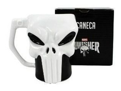 Imagem 1 de 2 de Caneca Porcelana 3d 400ml Marvel - Justiceiro