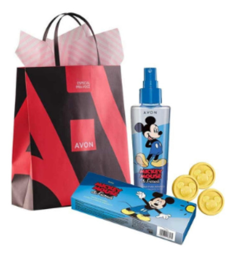 Kit Mickey Mouse Avon - Sabonete C/ 3 Unidades 50g + Colonia