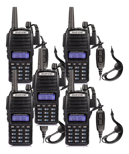 5 Radios Uv-82 Baofeng Uhf Vhf Dual Walkie Talkie Meses Sint