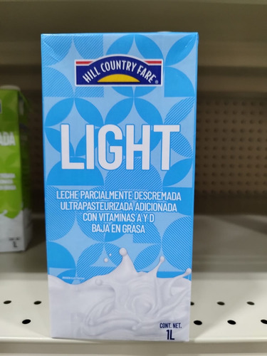 Hill Country Fare Pack 5 Leche Light 1 L C/u - H-e-b Mayoreo