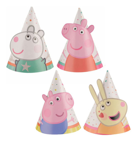 Minisombreros De Fiesta Amscan Peppa Pig Confeti Multicolor