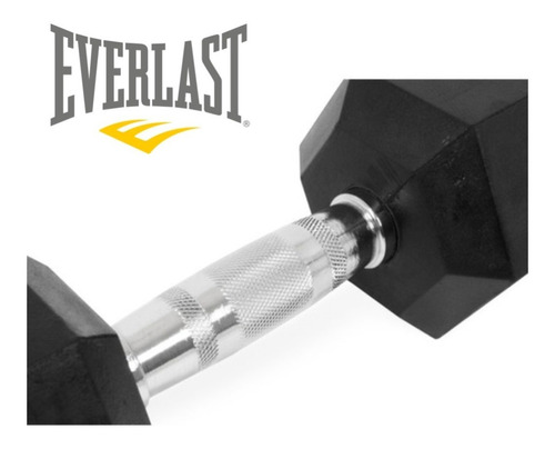 Mancuerna Everlast  Hexagonal 10 Kg Hierro Macizo Con Goma