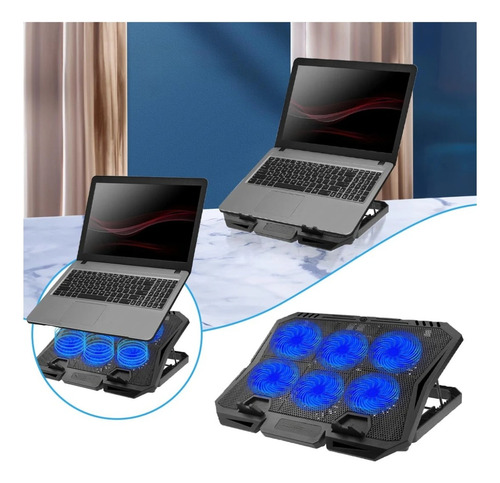 Soporte Base Cooler 6 Ventiladores Laptop Notebook Usb