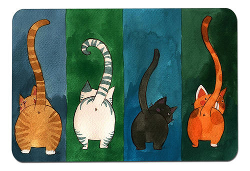 Felpudo Antideslizante De Bienvenida Con Diseño De Gato Para