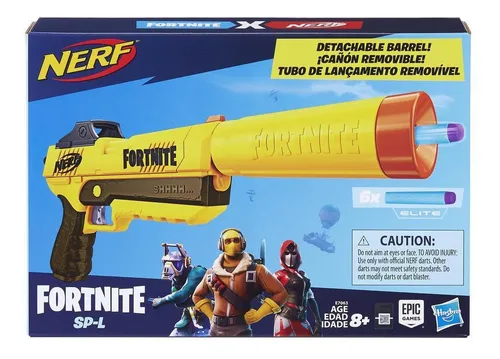 Nerf Fortnite X Sp-l Pistola Cañon Removible Elite 6 Balas