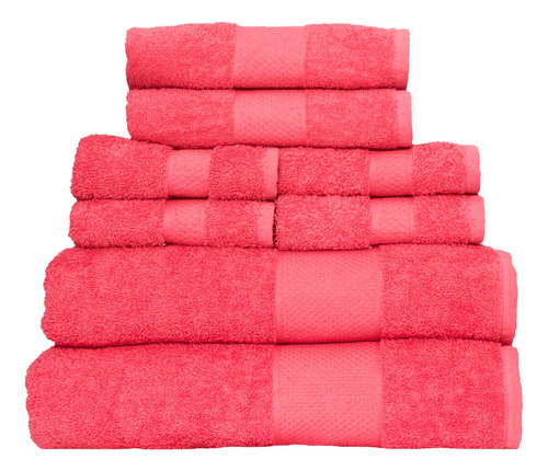 La Josefina Juego Toalla De Baño 2 Baño 2 Manos 4 Facial Coral Cenefa