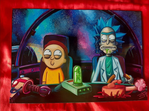 Rick Y Morty Cuadros 30 X 20 3d 8