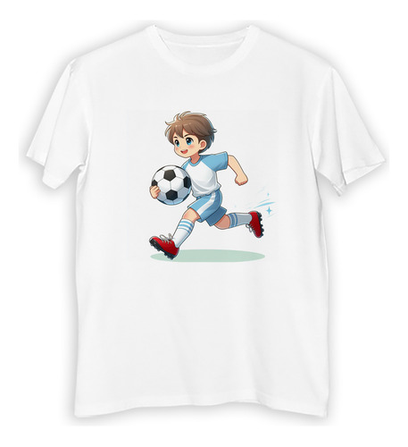 Remera Niño Futbol Nene Corriendo Jugando Playing