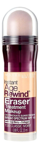 Maybelline Instant Age Rewind Instant Age Rewind Instant Age Rewind, tom de base de maquiagem líquido, marfim clássico, 150 - 20 ml, 20 g