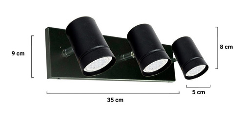 Imagen 2 de 10 de Lampara Spot Aplique 3 Luz Led Aplicar Techo Pared En Cuotas