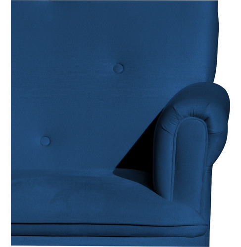 Poltrona Laura Para Quarto Amamentação Com Balanço Suede Cor Azul-marinho