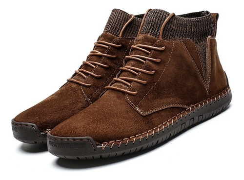 Botas Casuales De Cuero De Tobillo Medio Para Hombre