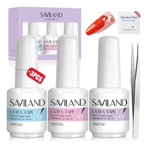 3pcs Látex Líquido Uñas Set - 45ml Látex Esmalte De...