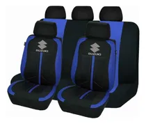 Comprar Juego Cubreasientos  Universales Tela Negro Azul Logo Suzuki