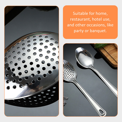 Utensilio Ranurado Portátil De Acero Inoxidable Con Cuchara