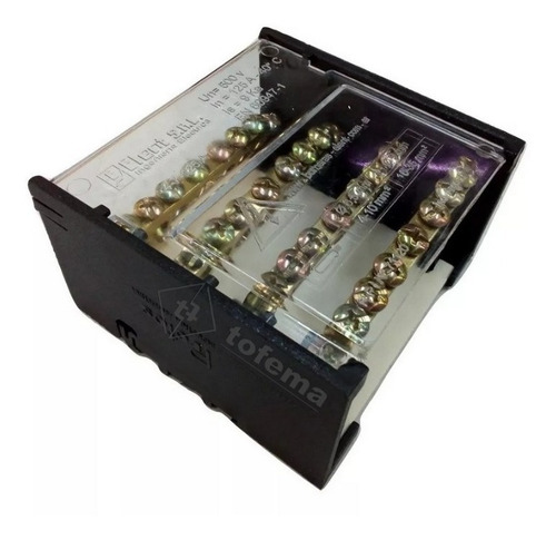 Imagen 1 de 3 de Distribuidor Bornera Tetrapolar 125a 7 Conex Elent - Tofema