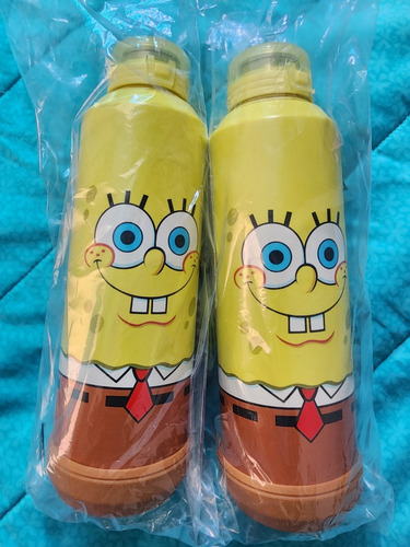 Duo Termos Botellas Bob Esponja Acero Inoxidable Amarillo (Usado)