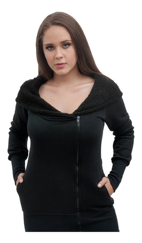Imagen 3 de 9 de Campera Buzo Hoodies Mujer Hoddie Corderito Camperon A01