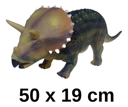 Dinossauro De Brinquedo Grande Borracha Macio Triceraptos