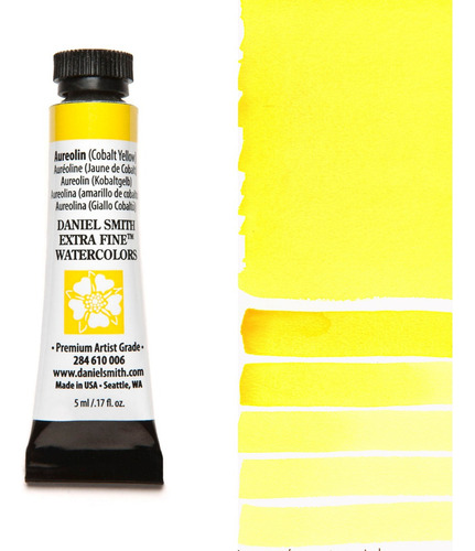 Aquarelas Daniel Smith Series 3 extra finas de 5 ml — Conjunto de pintura colorida Aureolin Cobalt Yellow S3