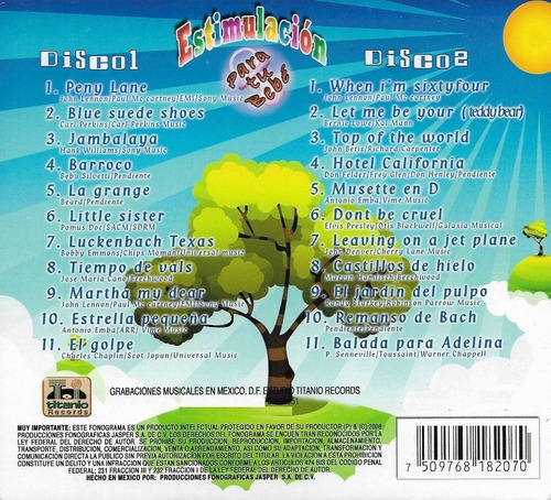 Música Para Estimulación Para Tu Bebé Cd Doble