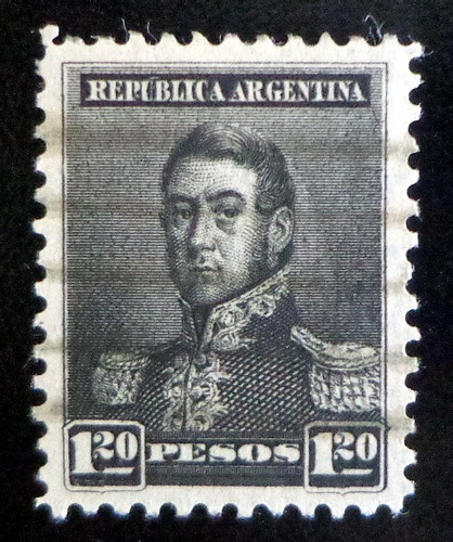 Argentina, Sello Gj 187 S Martín 1.20p 11 1-2 Usado L9702