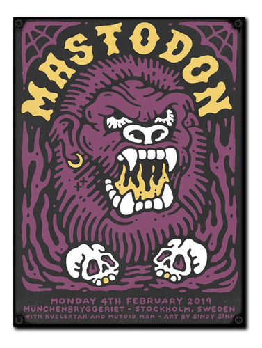 #1318 - Cuadro Vintage 30 X 40 - Mastodon Música Poster Rock