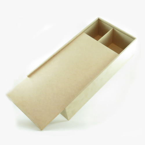 Caja De Mdf (madera) Para Botella Y Botana C/tapa Deslizable