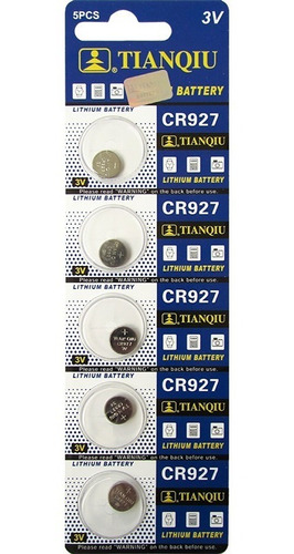 Pila Batería De Boton Litio Cr927 Tianqiu 3 Blister 5 Unid