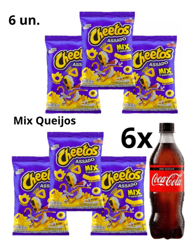 Coca-cola Sem Açúcar 600ml + Cheetos Mix Queijos