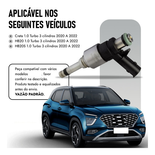 Kit 3 Bicos Injetores Hb20 Creta 1.0 Turbo Gdi Origi
