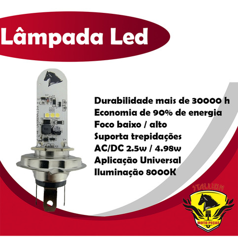 Farol Dianteiro Lampada Led Honda Bros 160 2022 2023 2024