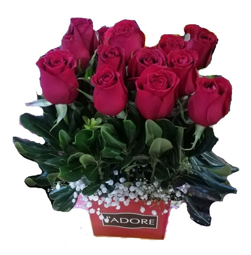 Flores Naturales// Ramo De 12 Rosas En Caja Cd Mx | MercadoLibre