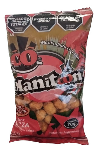 Mani Japones Manitoon 70gr X12 Unidades Sabor Pizza
