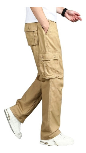 Pantalon Jogger Cargo Multibolsillo Para Hombre