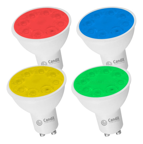 Lampara Dicroica Led 4.5w Candil Azul Rojo Amarillo Verde