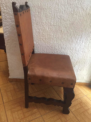 Imagen 4 de 10 de Sillas De Caoba Forradas Con Cuero El Precio Es Por Silla