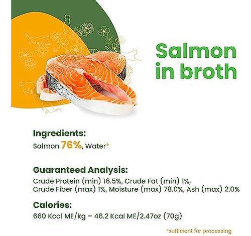 Almo Nature Hqs Natural 24 Pack Salmon En Caldo Latas De 2 4