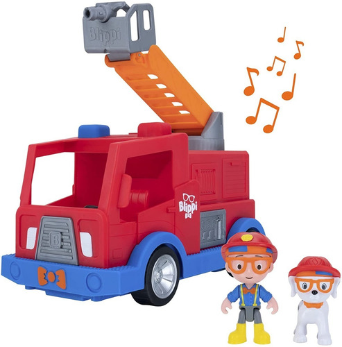 Blippi Vehiculo Con Sonido + Figura Articulada Rescate Edu
