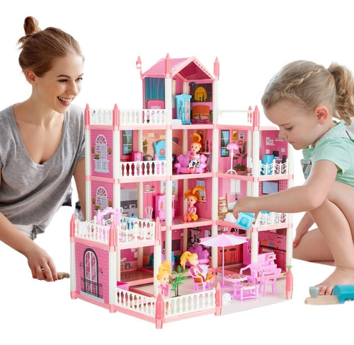 Casa De Muñecas Para Niñas, Casa Muñecas Castillo De 4 Pisos