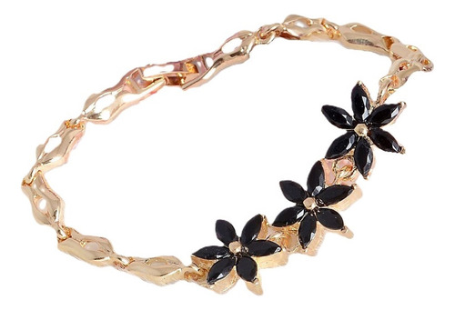Pulsera Brazalete De Flores De Cristal Para Mujer