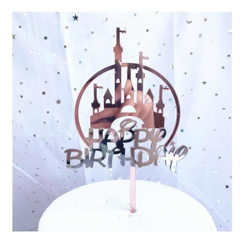 Cake Topper Castillo Disney Princesas Happy Birthday