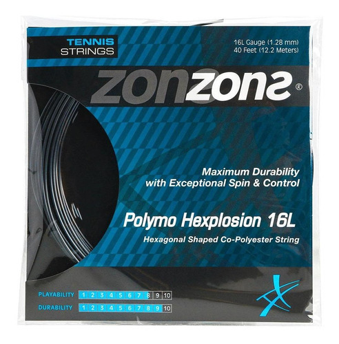 Corda Zons Hexplosion, 16 litros, 1,28 mm, color negro, set individual