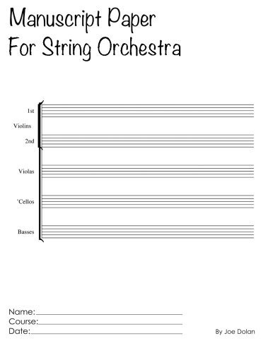 Manuscript Paper For String Orchestra Scholar Series Student
