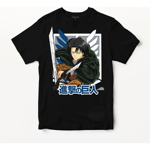 Remera Attack On Titan Levi Ackerman 001 (negra:) Ideas Mvd